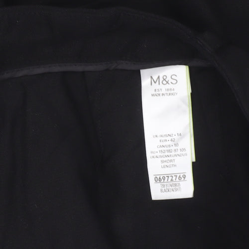 Marks and Spencer Womens Black Size 14 Straight Leg Work Trousers