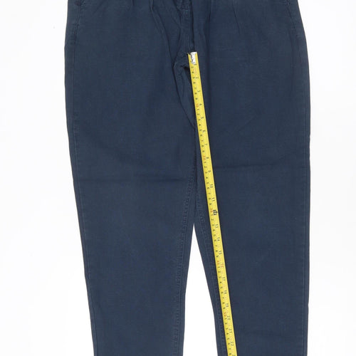 Select Women’s Blue Linen Blend Chino Trousers UK 12 Pleated