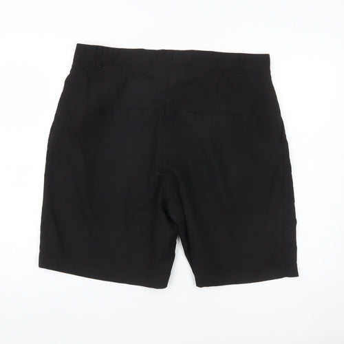 Monki Womens Black Chino Shorts Size 18 Pleated Workwear