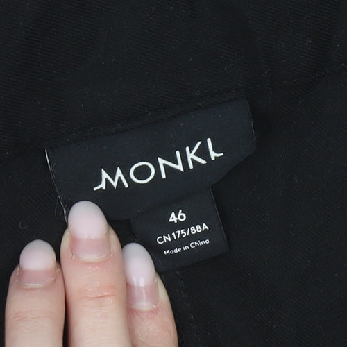 Monki Womens Black Chino Shorts Size 18 Pleated Workwear