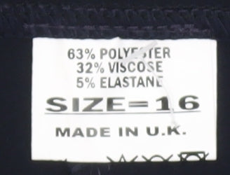 Zeco Womens Black Size 16 Straight Leg Stretch Work Trousers