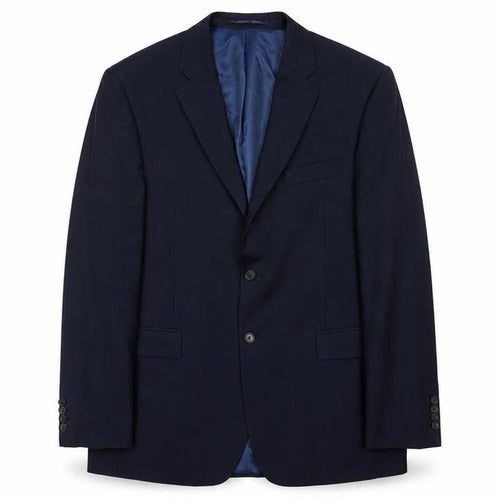John Lewis Men’s Blue Wool Blazer Jacket 44L Regular Fit Notch Lapel