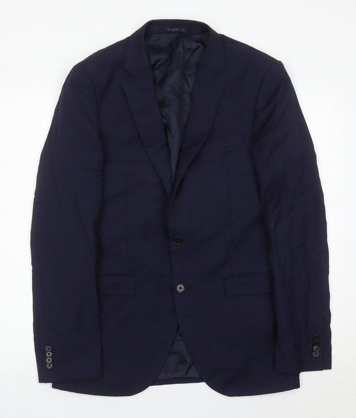 DKNY Men’s Blue Slim Fit Wool Blazer Jacket 38L