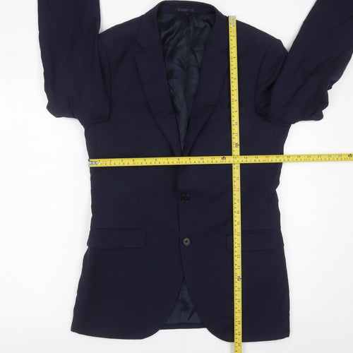 DKNY Men’s Blue Slim Fit Wool Blazer Jacket 38L