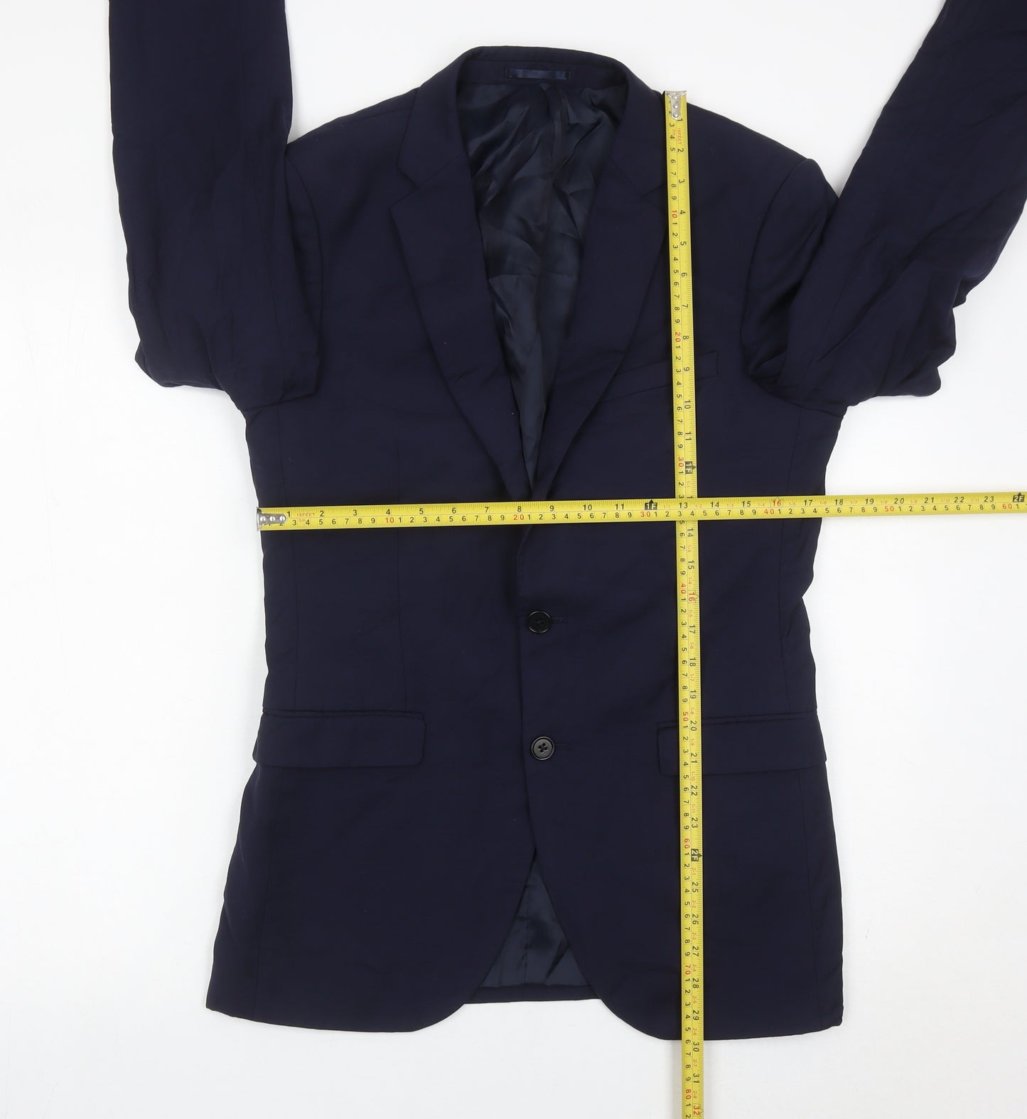 DKNY Men’s Blue Slim Fit Wool Blazer Jacket 38L
