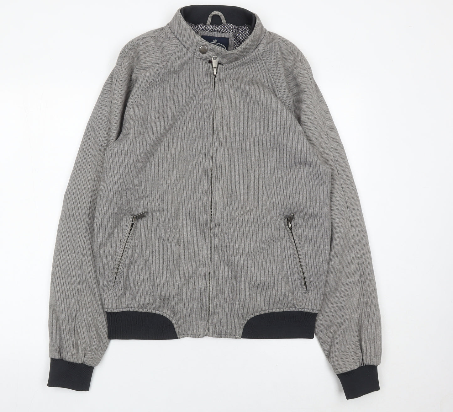 Matalan Men's Grey Basic Jacket Medium Regular Fit Full Zip