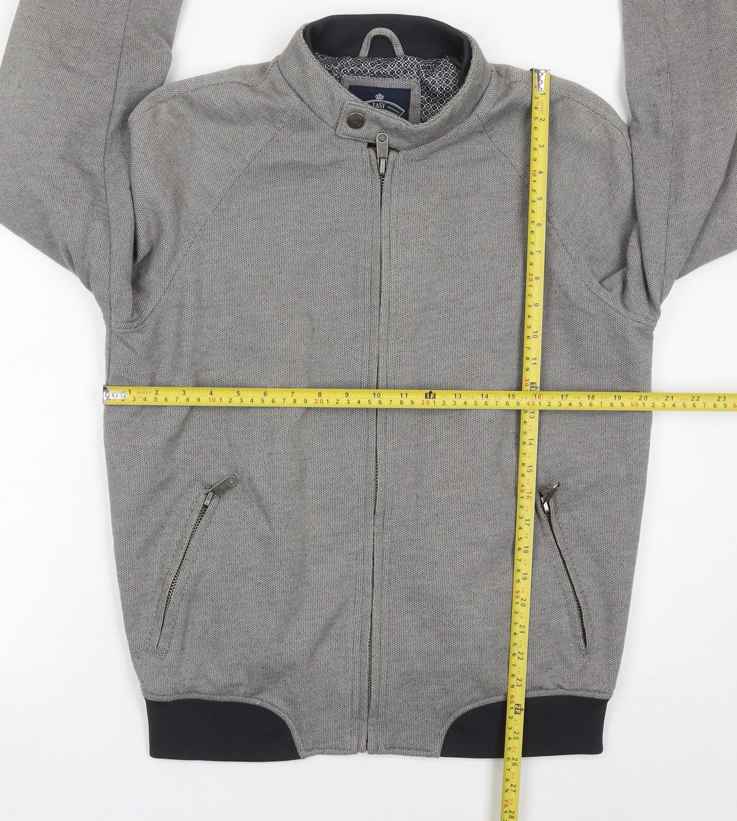 Matalan Men's Grey Basic Jacket Medium Regular Fit Full Zip