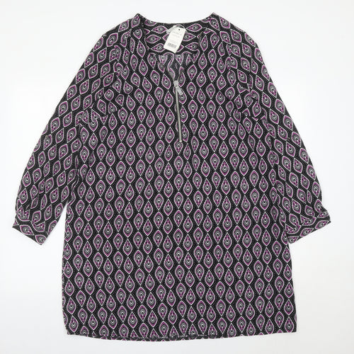 George Women’s Black Pink Geometric Shift Dress Size 14