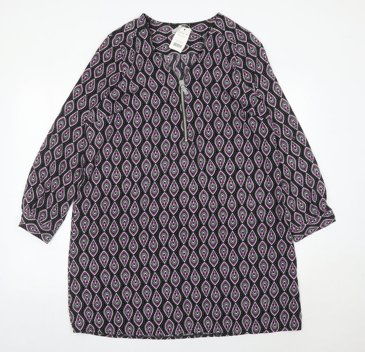 George Women’s Black Pink Geometric Shift Dress Size 14