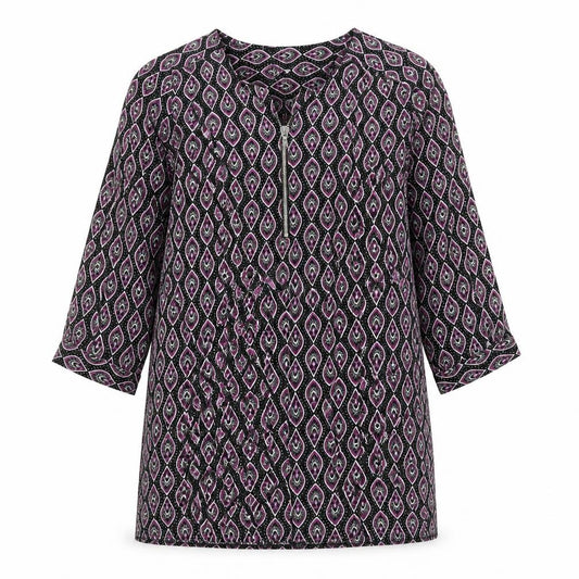 Front view of George Women’s Black Pink Geometric Shift Dress, size UK 14