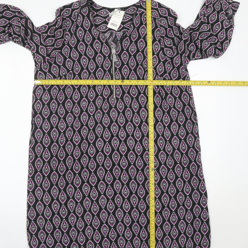 George Women’s Black Pink Geometric Shift Dress Size 14