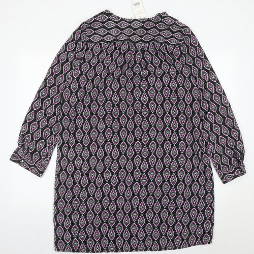 George Women’s Black Pink Geometric Shift Dress Size 14