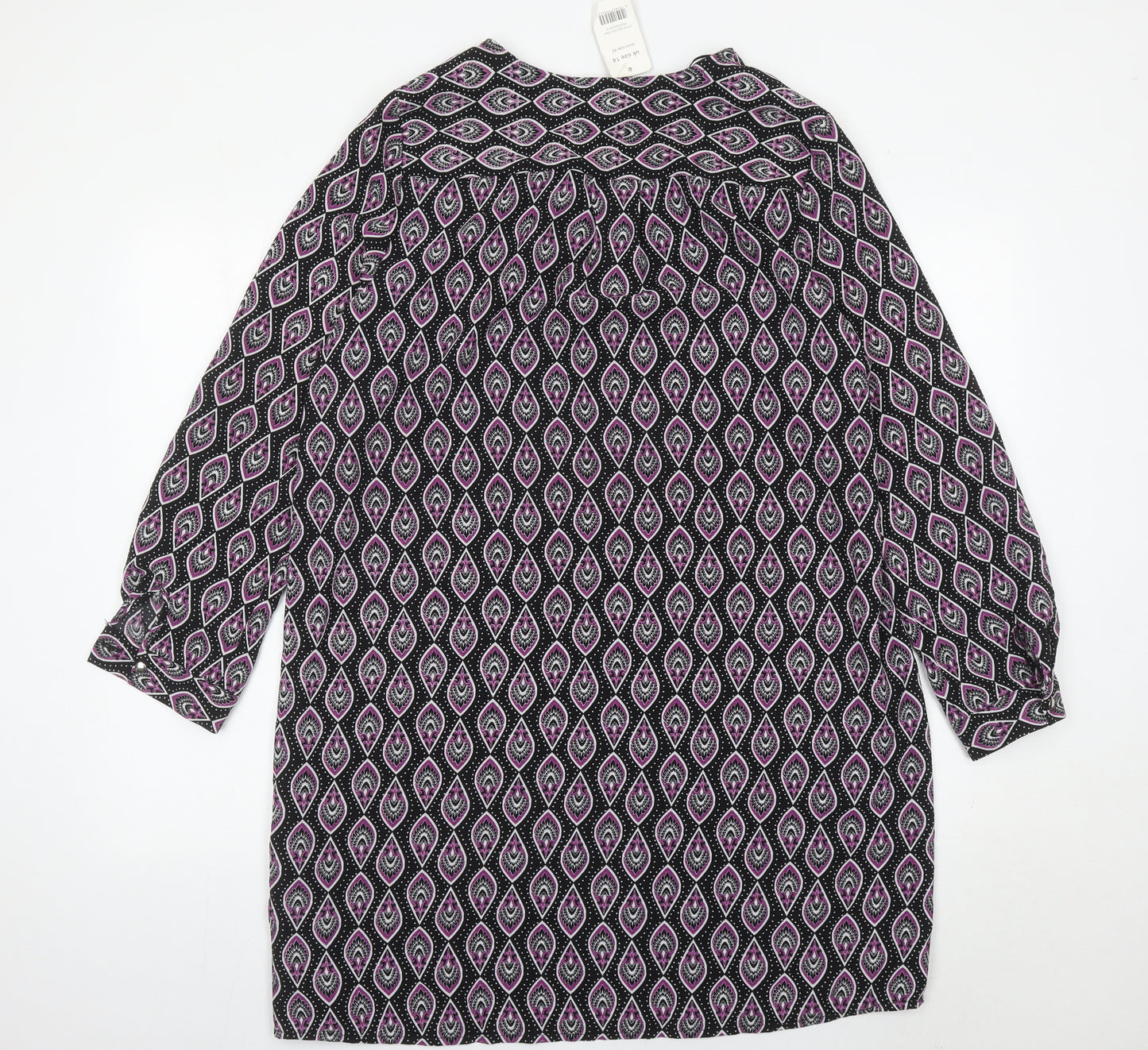 George Women’s Black Pink Geometric Shift Dress Size 14
