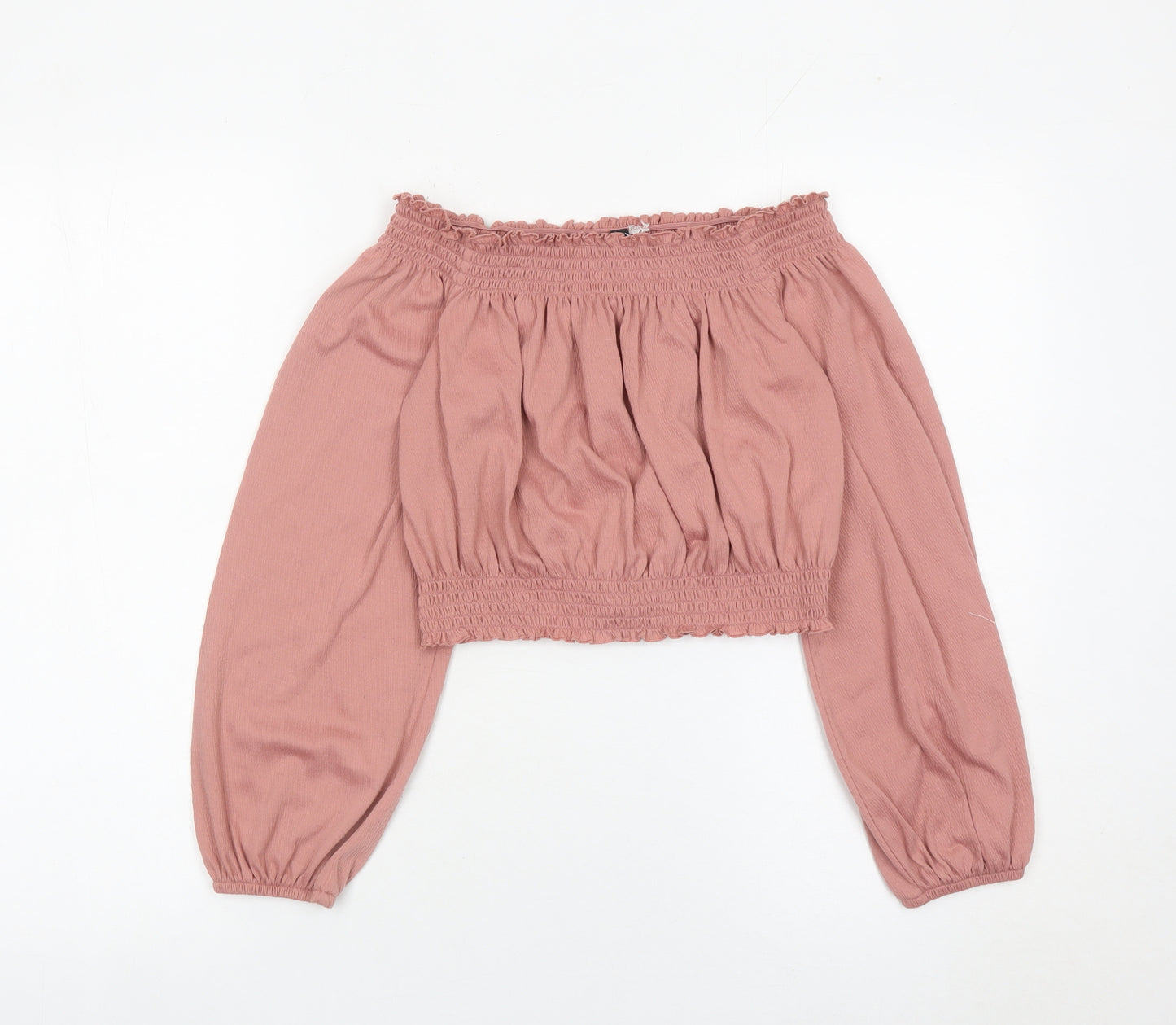 H&M Divided Women’s Pink Off-Shoulder Cropped Blouse Size S