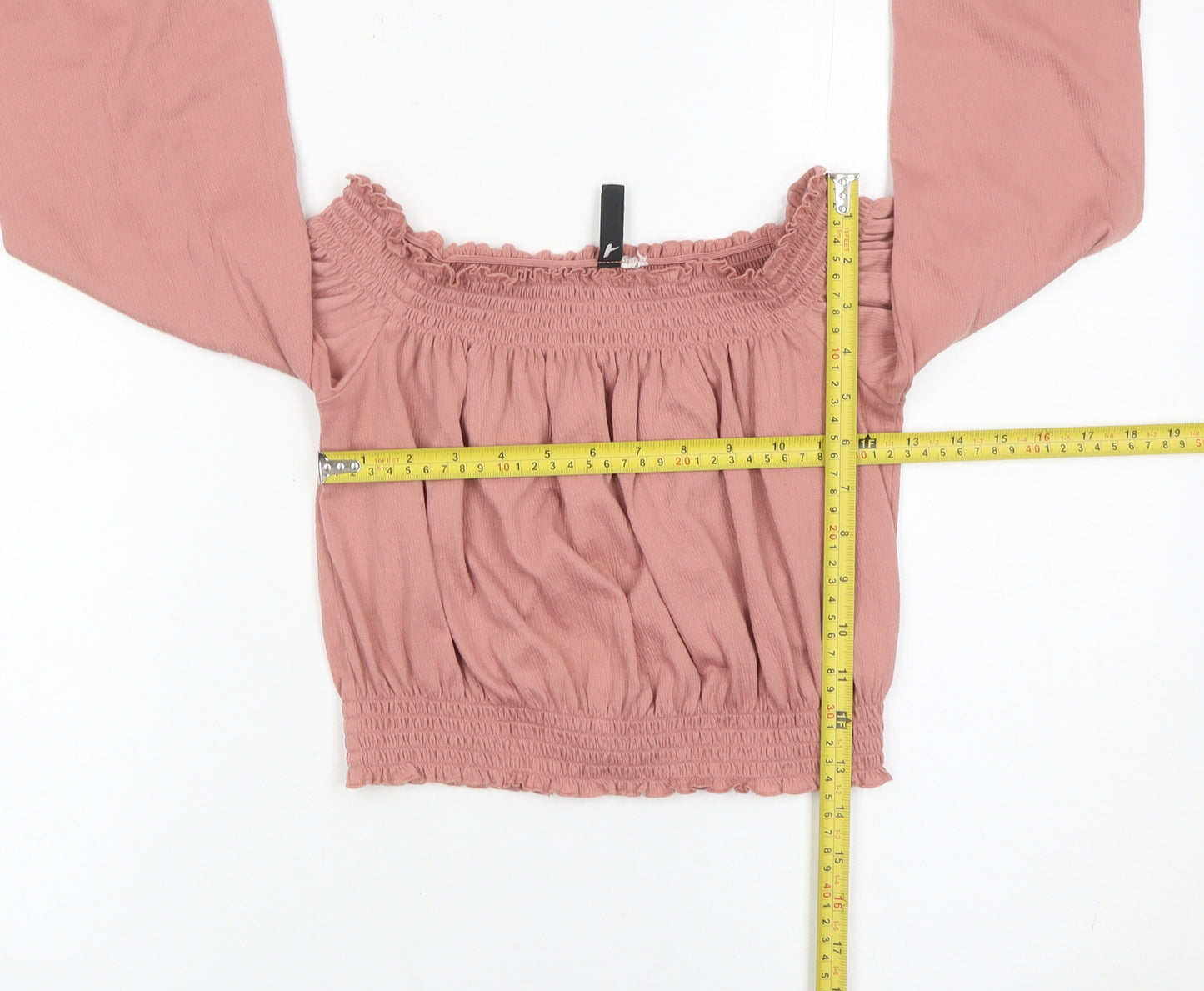 H&M Divided Women’s Pink Off-Shoulder Cropped Blouse Size S