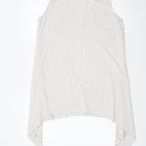 Isabella Oliver Women’s Silver Sequin Tunic Blouse Size 8