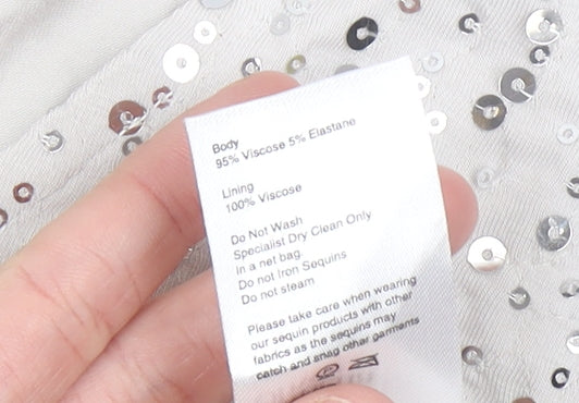 Isabella Oliver Women’s Silver Sequin Tunic Blouse Size 8