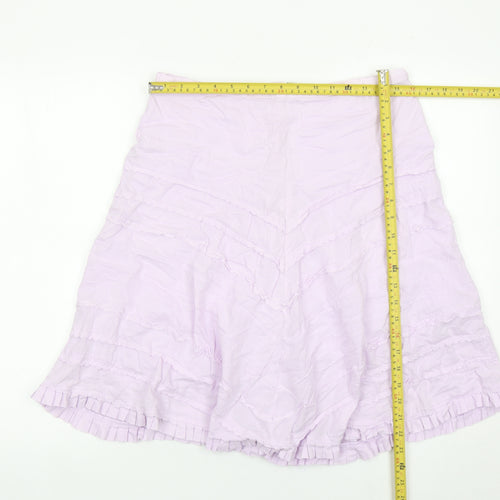 Bay Women’s Purple Cotton A-Line Knee Length Skirt Size 14