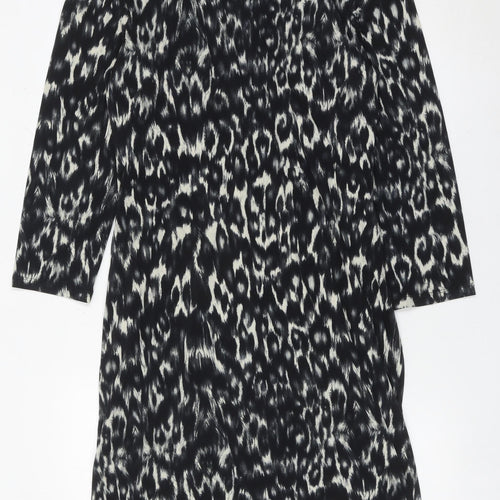 Fenn Wright Manson Women’s Black Animal Print Bodycon Dress Size 16