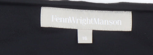 Fenn Wright Manson Women’s Black Animal Print Bodycon Dress Size 16
