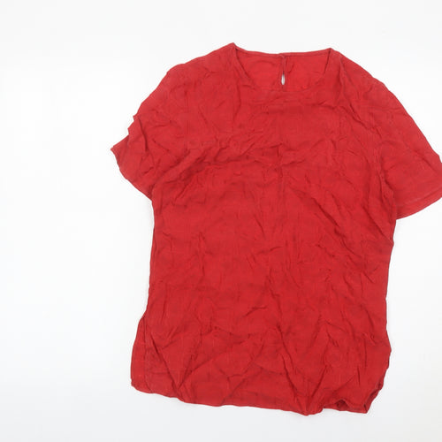 Marks and Spencer Women’s Red Short Sleeve Cupro Blouse UK 10