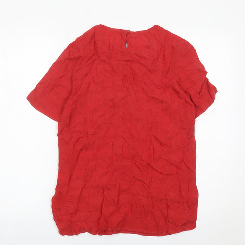 Marks and Spencer Women’s Red Short Sleeve Cupro Blouse UK 10