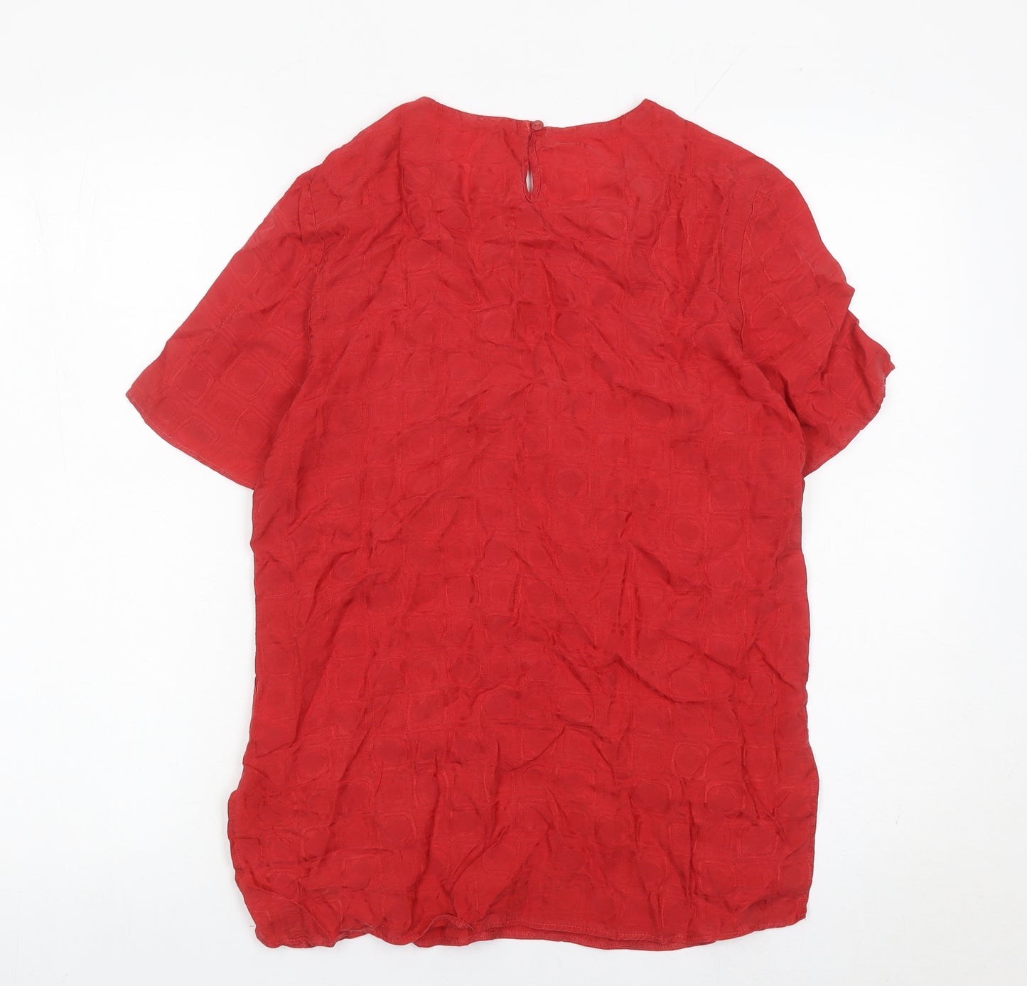Marks and Spencer Women’s Red Short Sleeve Cupro Blouse UK 10