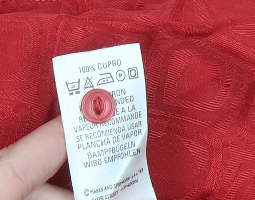 Marks and Spencer Women’s Red Short Sleeve Cupro Blouse UK 10