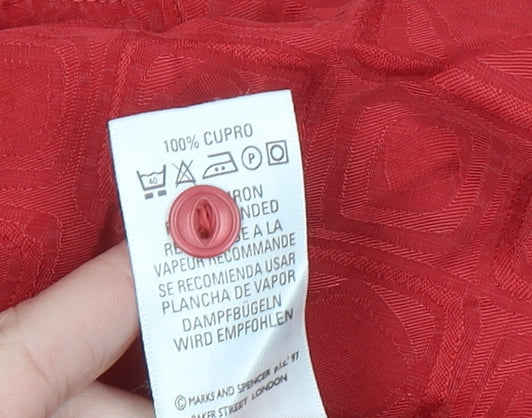 Marks and Spencer Women’s Red Short Sleeve Cupro Blouse UK 10
