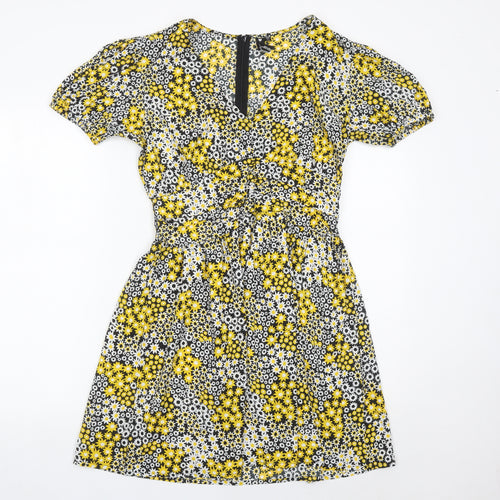 Influence Womens Multicoloured Floral Short A-Line Dress Size 12