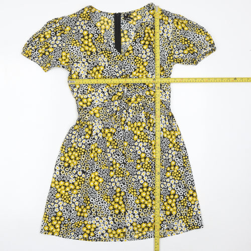 Influence Womens Multicoloured Floral Short A-Line Dress Size 12