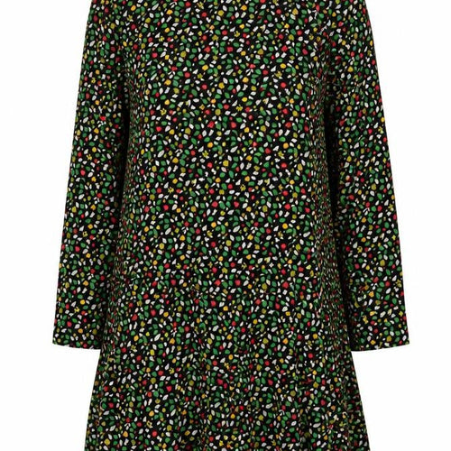 Next Womens Multicoloured Floral Shift Dress UK 16 Long Sleeve Crew Neck