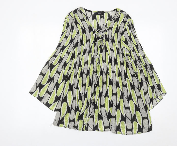 Klass Women’s Multicoloured Leaf Print Tunic Blouse Size 12