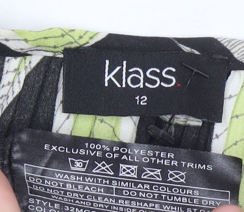 Klass Women’s Multicoloured Leaf Print Tunic Blouse Size 12