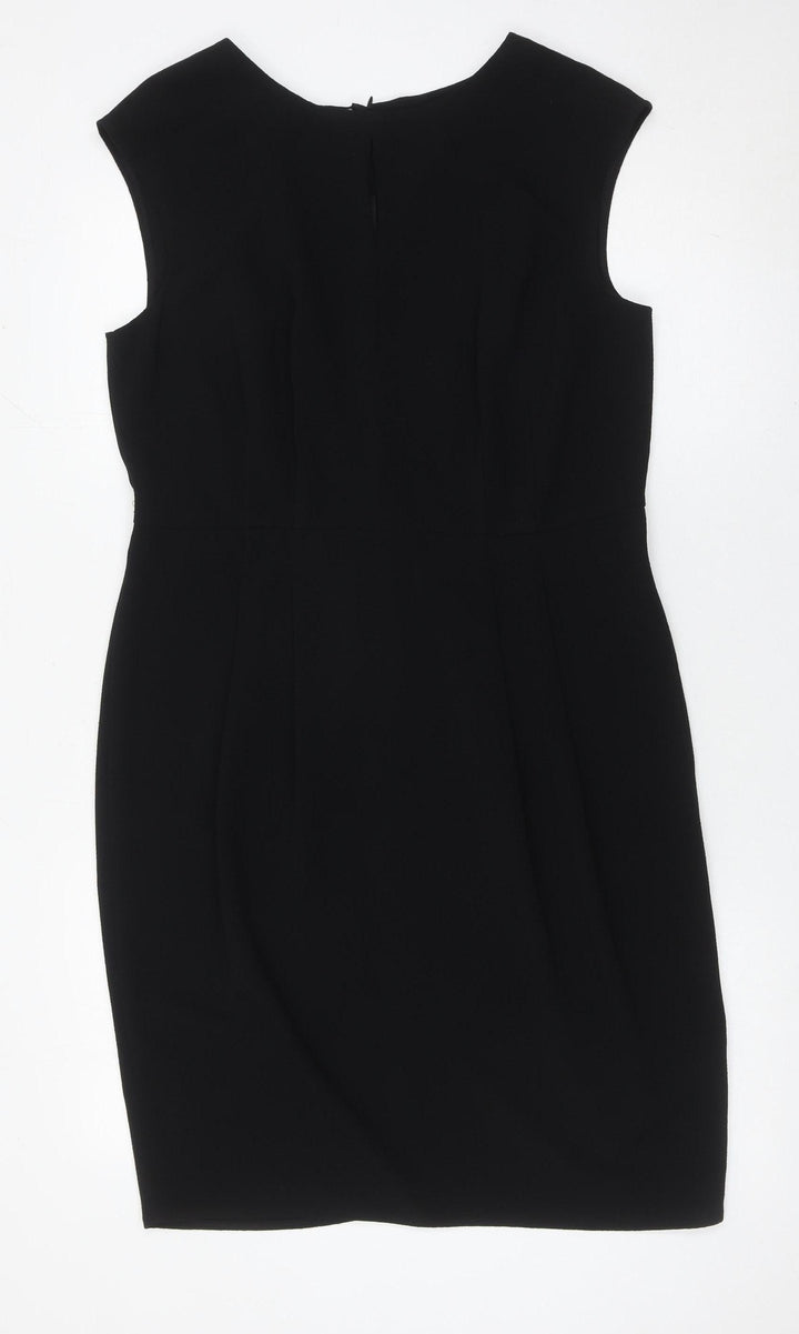 Marks and Spencer Women Black 14 Sheath Knee Length Dress