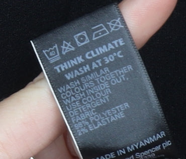Marks and Spencer Women Black 14 Sheath Knee Length Dress