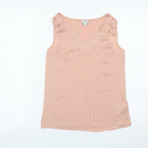 Monsoon Women’s Pink Linen Blend Sleeveless Blouse Size 8