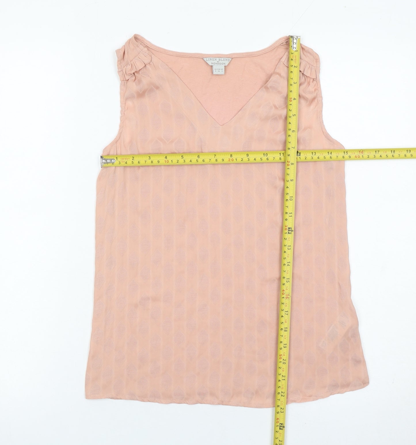 Monsoon Women’s Pink Linen Blend Sleeveless Blouse Size 8