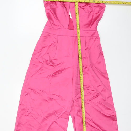 In The Style Women’s Pink Halter Wide-Leg Jumpsuit Size 8
