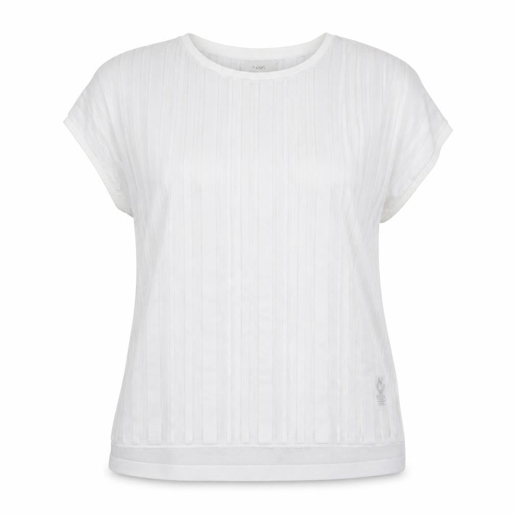 Next Women White Size 16 Short Sleeve Striped Lightweight T-Shirt