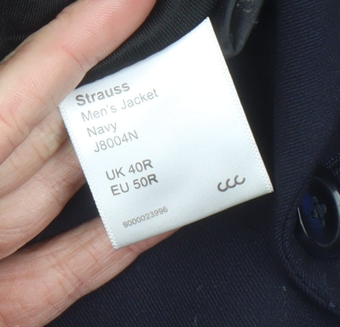 EnvEe Collection Men's Navy 40R Suit Jacket Classic Fit