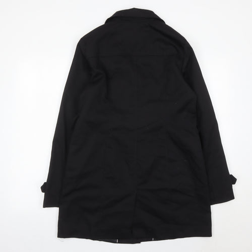 Vero Moda Women's Black Mid-Length Overcoat M Buttoned Workwear