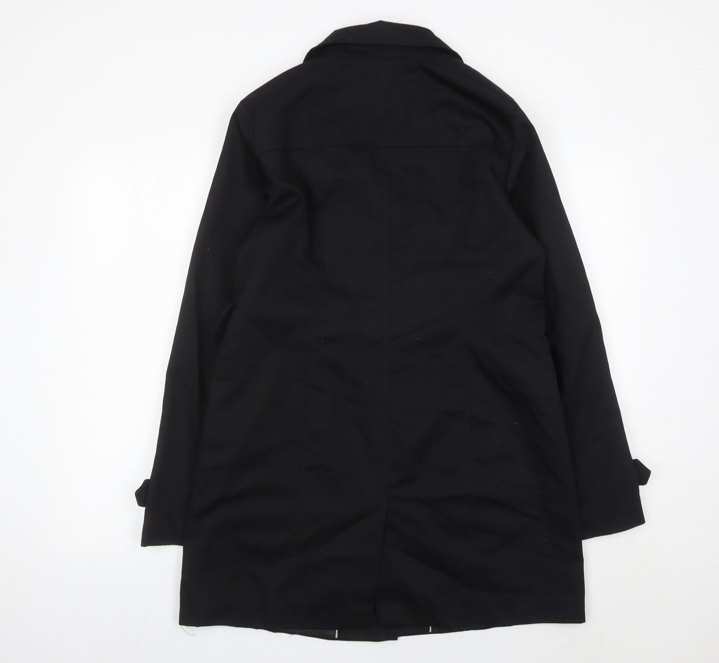 Vero Moda Women's Black Mid-Length Overcoat M Buttoned Workwear