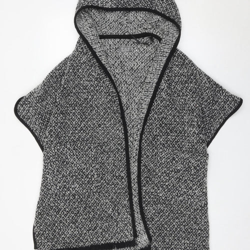 Atmosphere Women Grey Hooded Cape Cardigan Size 6-8 Wool Blend