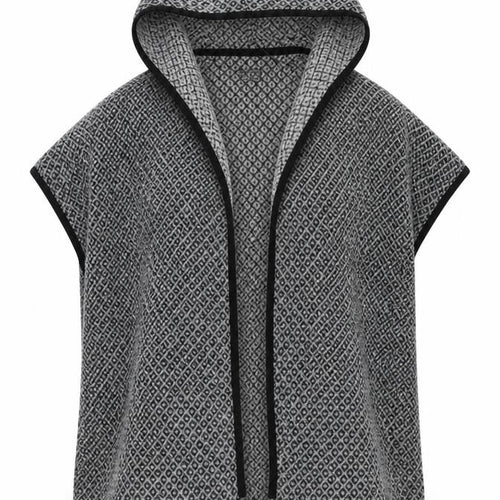 Atmosphere Women Grey Hooded Cape Cardigan Size 6-8 Wool Blend