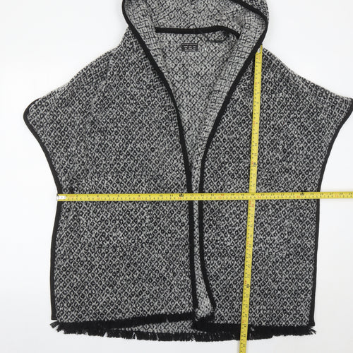 Atmosphere Women Grey Hooded Cape Cardigan Size 6-8 Wool Blend