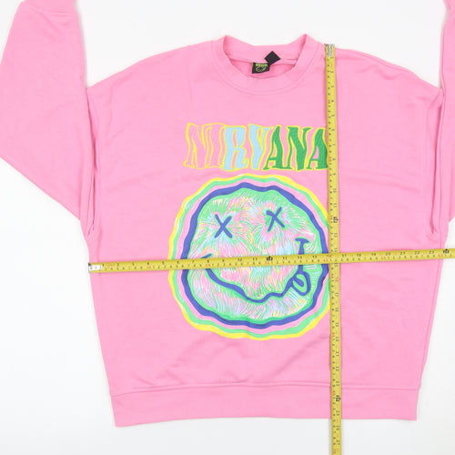 Nirvana Womens Pink Graphic Pullover Sweatshirt Size 10/12 UK