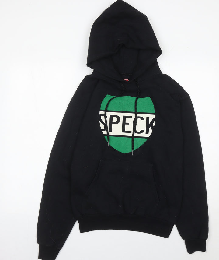 Hanes Women’s Black Pullover Hoodie Size S Graphic Logo Sweatshirt