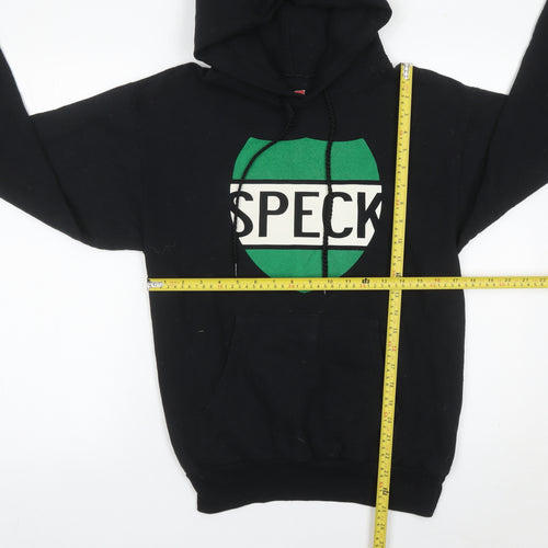 Hanes Women’s Black Pullover Hoodie Size S Graphic Logo Sweatshirt
