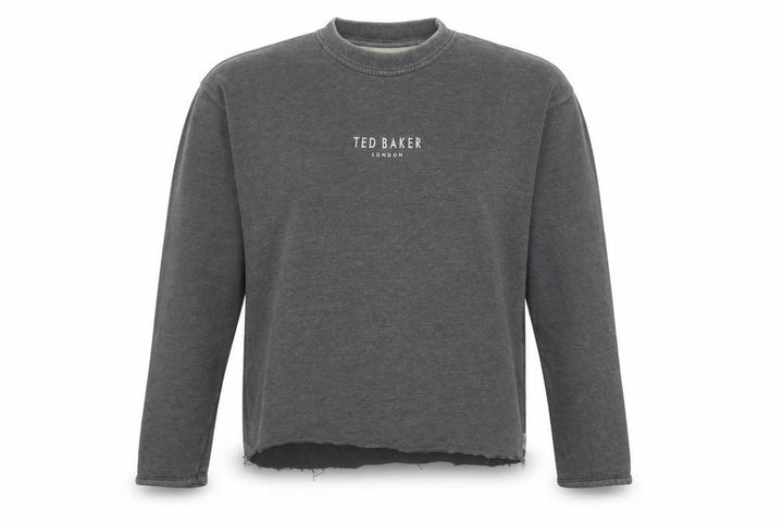 Ted Baker Men’s Grey Logo Sweatshirt Pullover Size L Crew Neck Cotton
